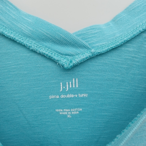 J. Jill Pima Cotton Double V-Neck Tunic Bundle Blue Pink Size XL Relaxed Fit - Picture 5 of 7